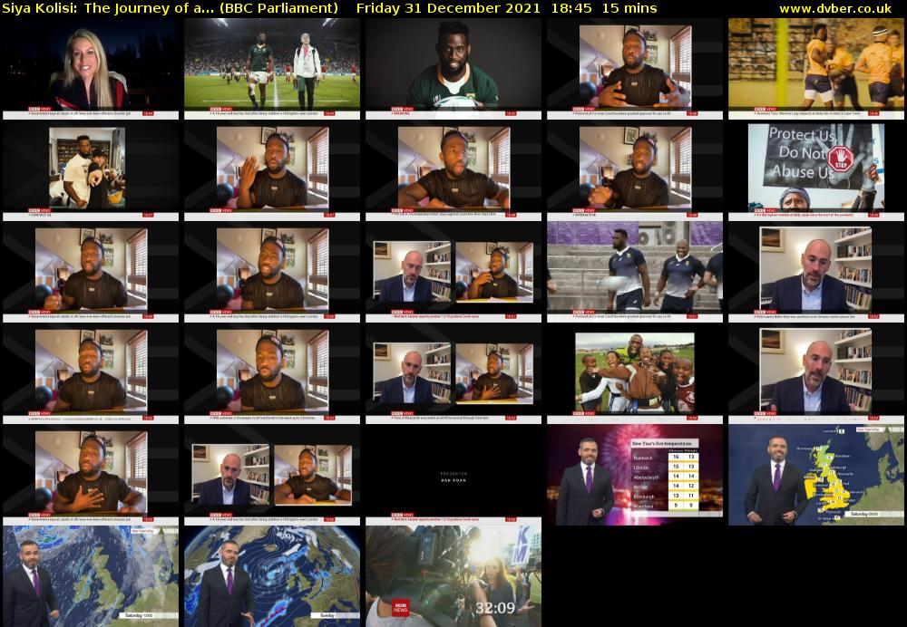Siya Kolisi: The Journey of a... (BBC Parliament) Friday 31 December 2021 18:45 - 19:00