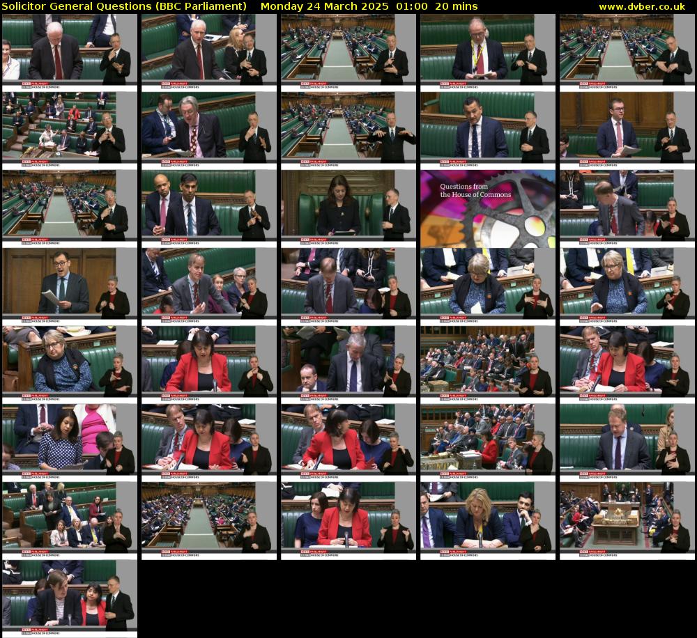 Solicitor General Questions (BBC Parliament) Monday 24 March 2025 01:00 - 01:20