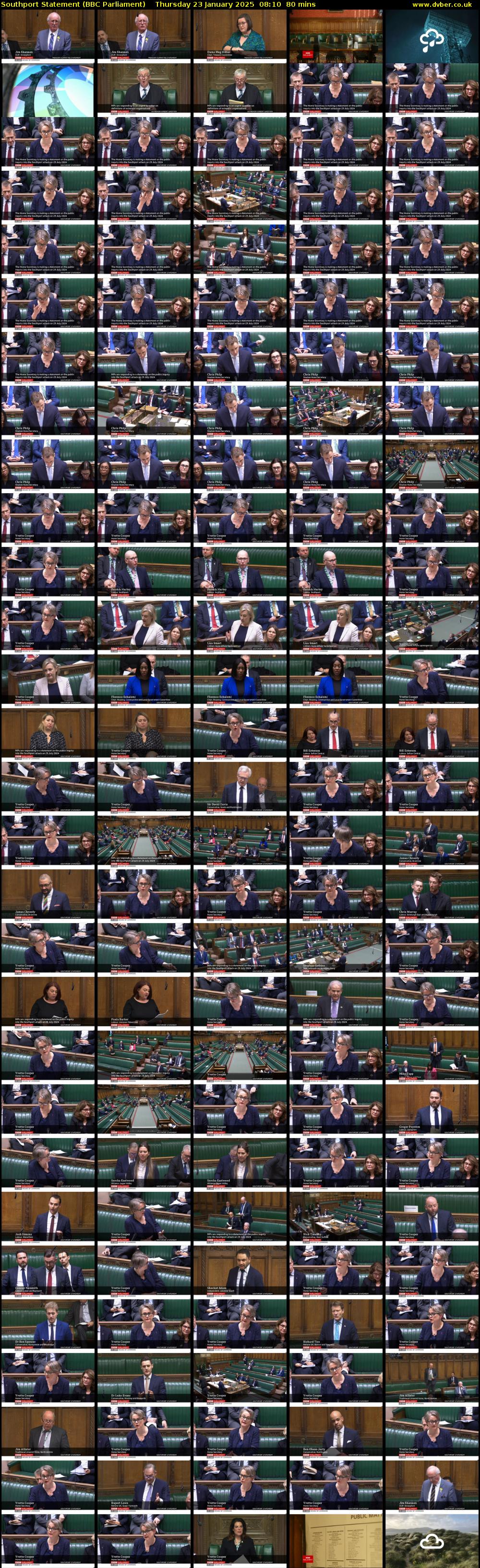 Southport Statement (BBC Parliament) Thursday 23 January 2025 08:10 - 09:30