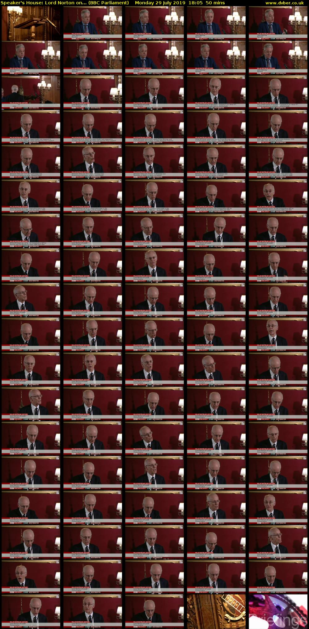 Speaker's House: Lord Norton on... (BBC Parliament) Monday 29 July 2019 18:05 - 18:55