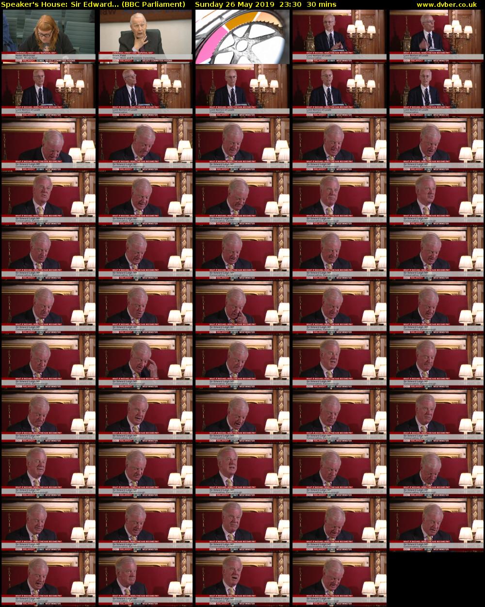 Speaker's House: Sir Edward... (BBC Parliament) Sunday 26 May 2019 23:30 - 00:00