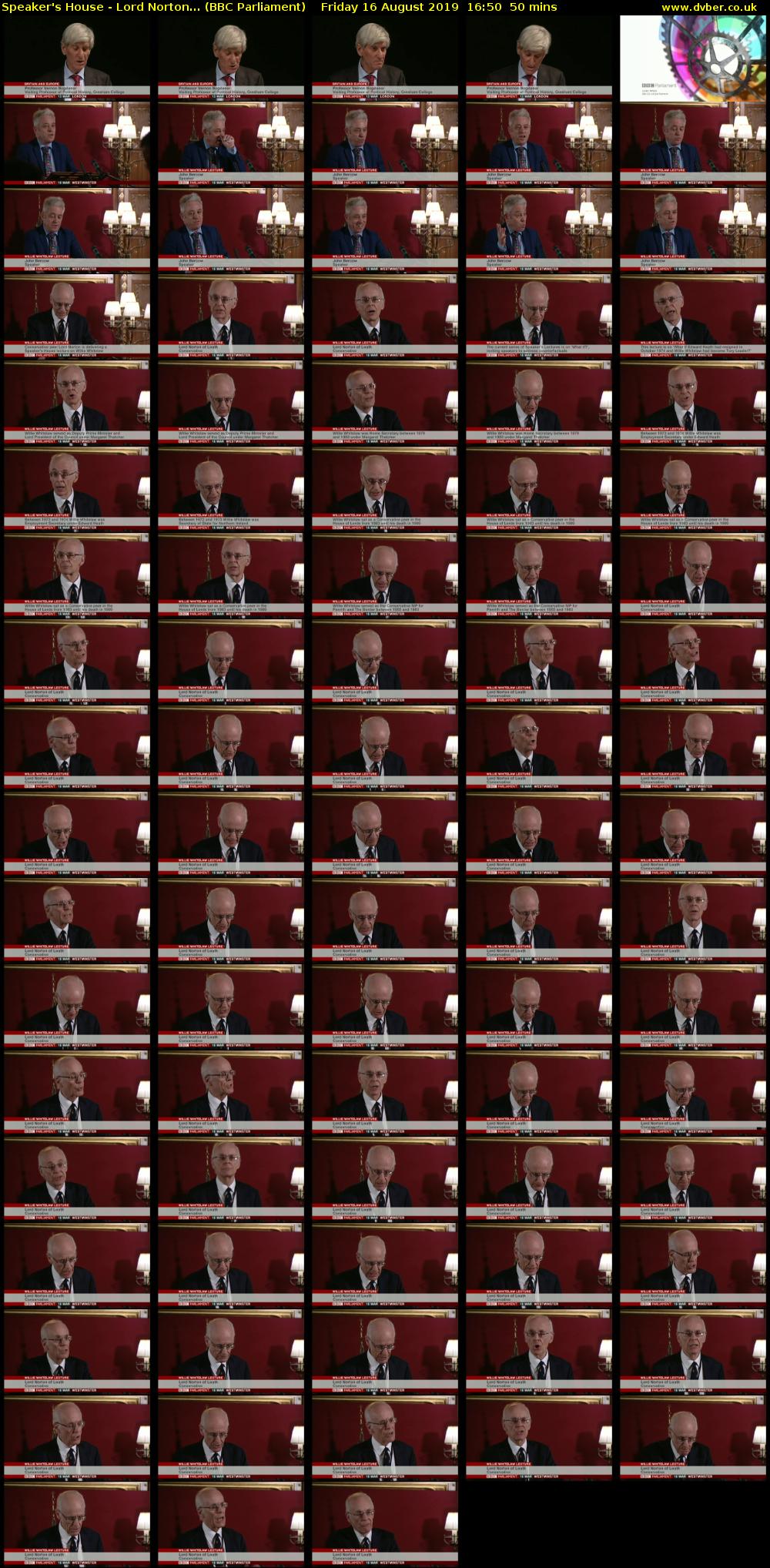 Speaker's House - Lord Norton... (BBC Parliament) Friday 16 August 2019 16:50 - 17:40