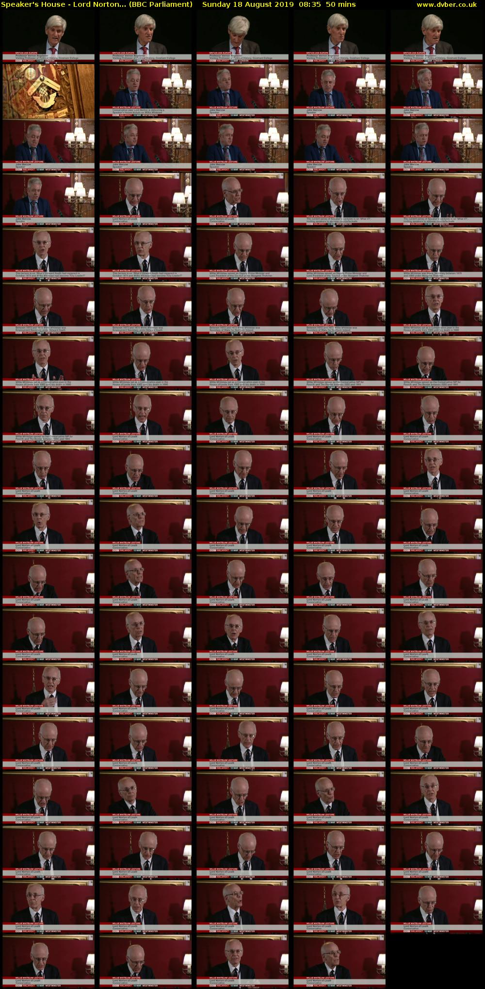 Speaker's House - Lord Norton... (BBC Parliament) Sunday 18 August 2019 08:35 - 09:25