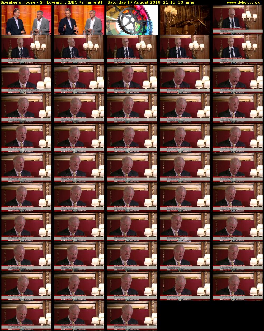 Speaker's House - Sir Edward... (BBC Parliament) Saturday 17 August 2019 21:15 - 21:45