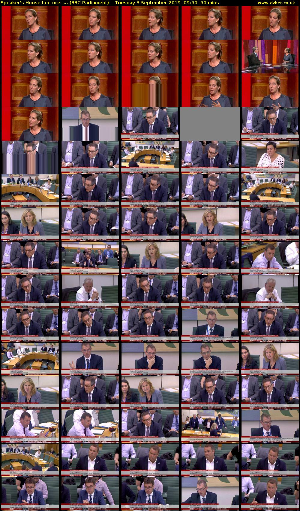 Speaker's House Lecture -... (BBC Parliament) Tuesday 3 September 2019 09:50 - 10:40