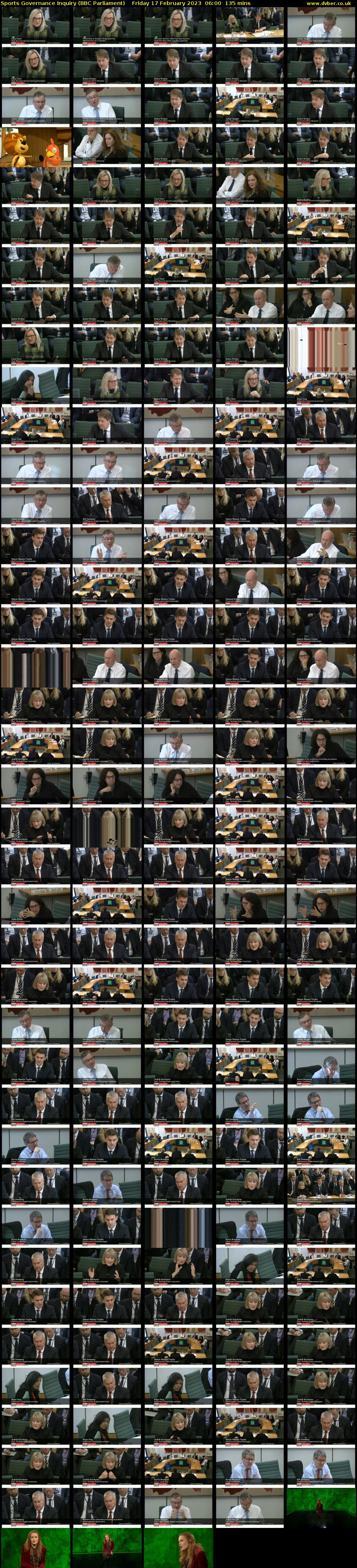 Sports Governance Inquiry (BBC Parliament) Friday 17 February 2023 06:00 - 08:15