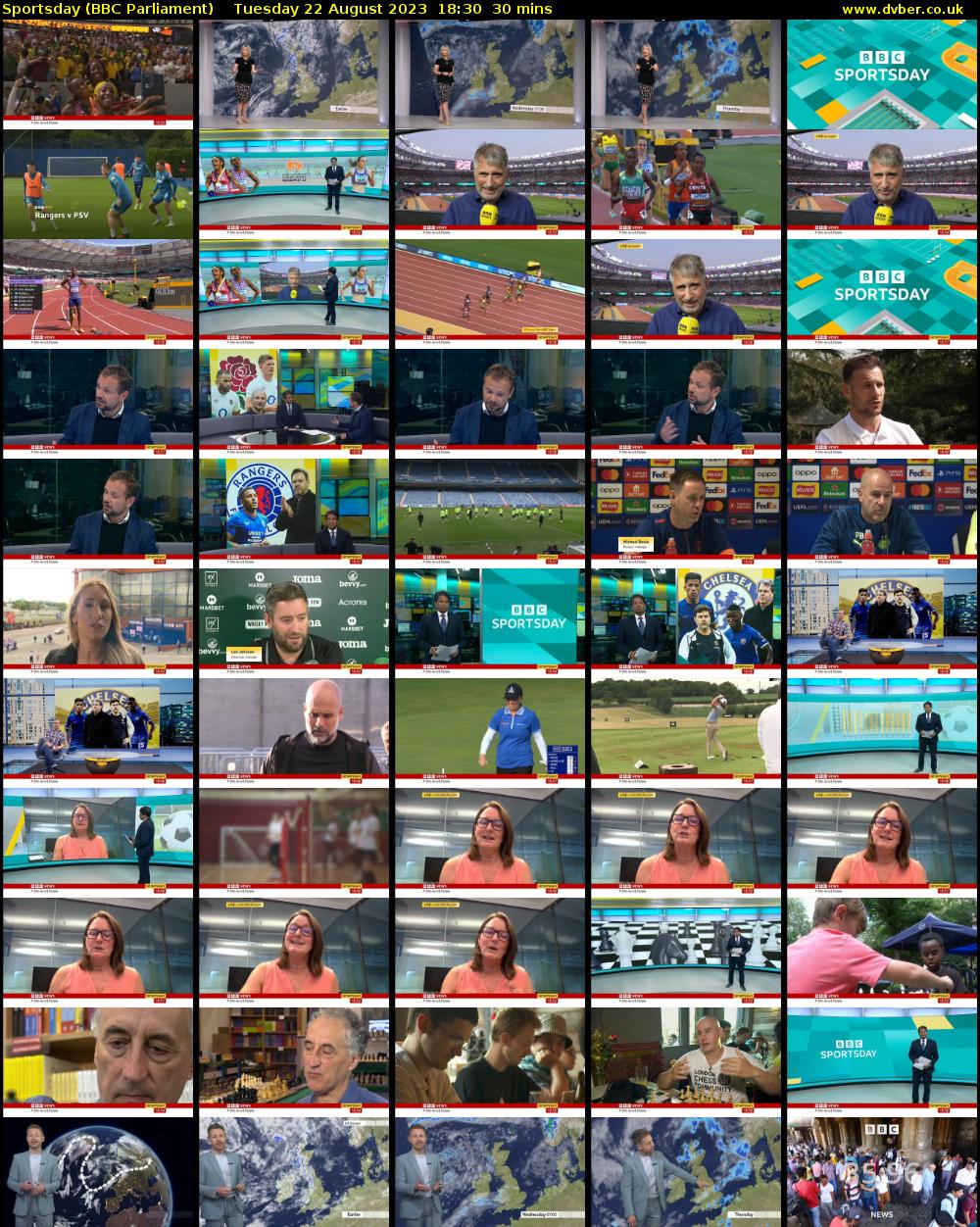 Sportsday (BBC Parliament) Tuesday 22 August 2023 18:30 - 19:00
