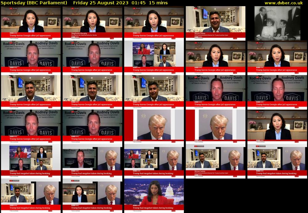Sportsday (BBC Parliament) Friday 25 August 2023 01:45 - 02:00