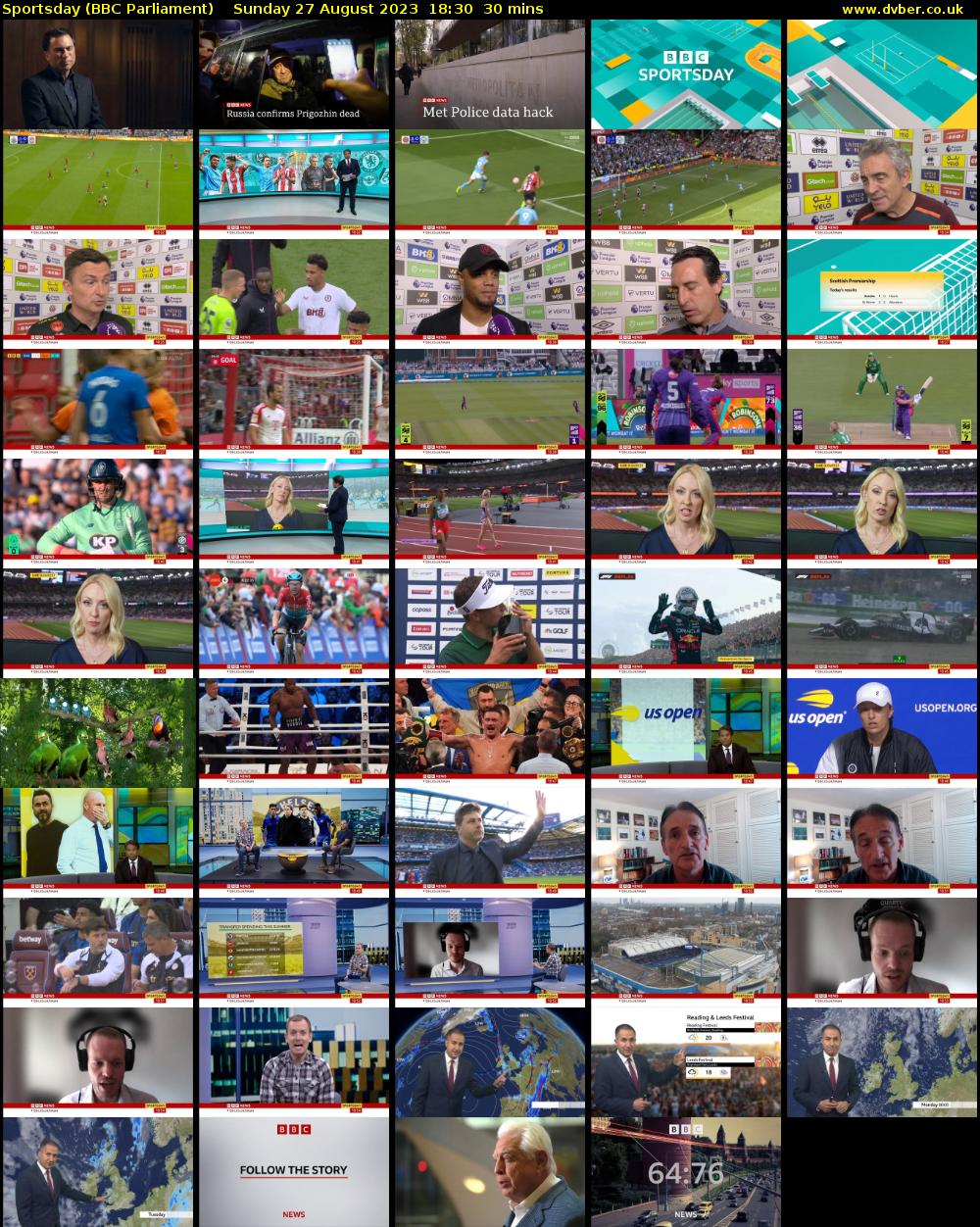 Sportsday (BBC Parliament) Sunday 27 August 2023 18:30 - 19:00