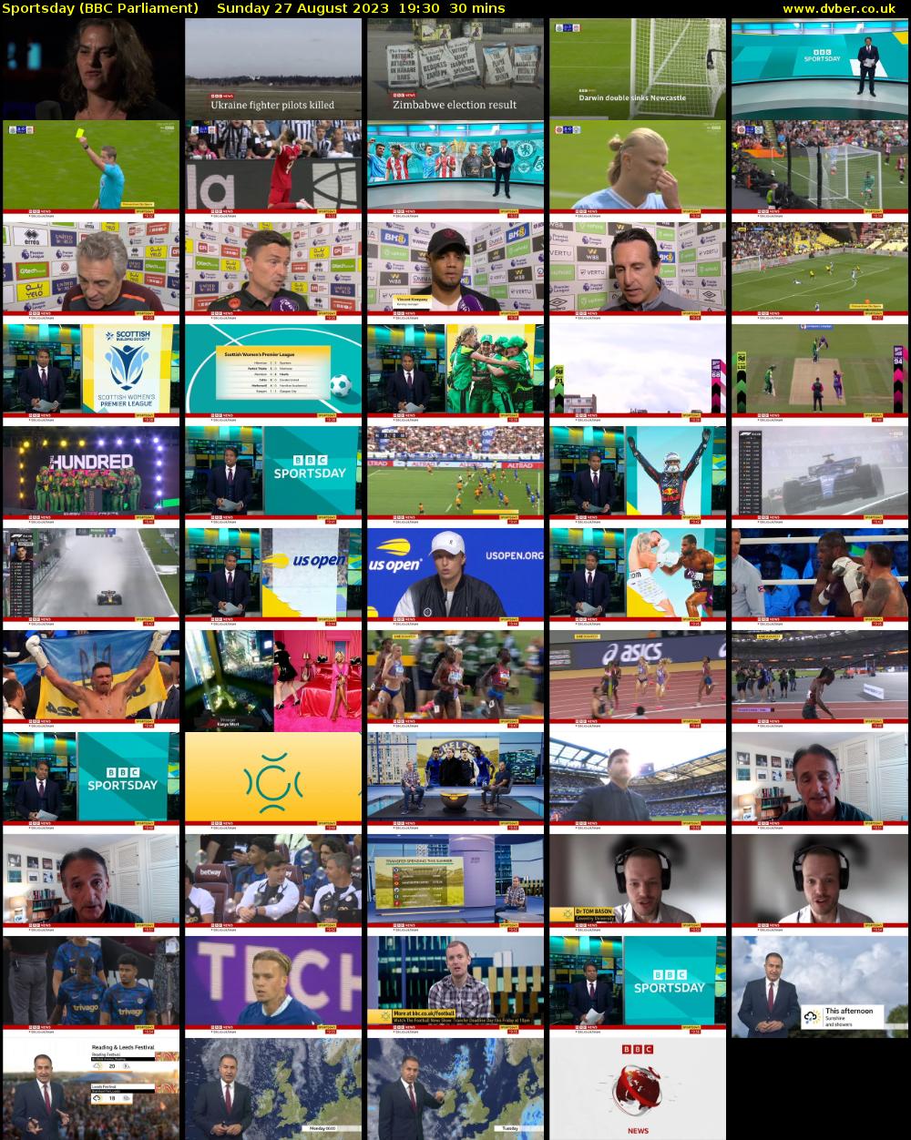 Sportsday (BBC Parliament) Sunday 27 August 2023 19:30 - 20:00