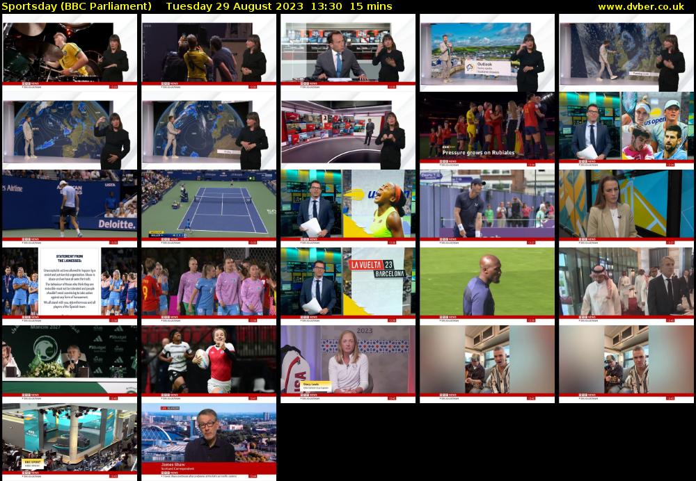 Sportsday (BBC Parliament) Tuesday 29 August 2023 13:30 - 13:45