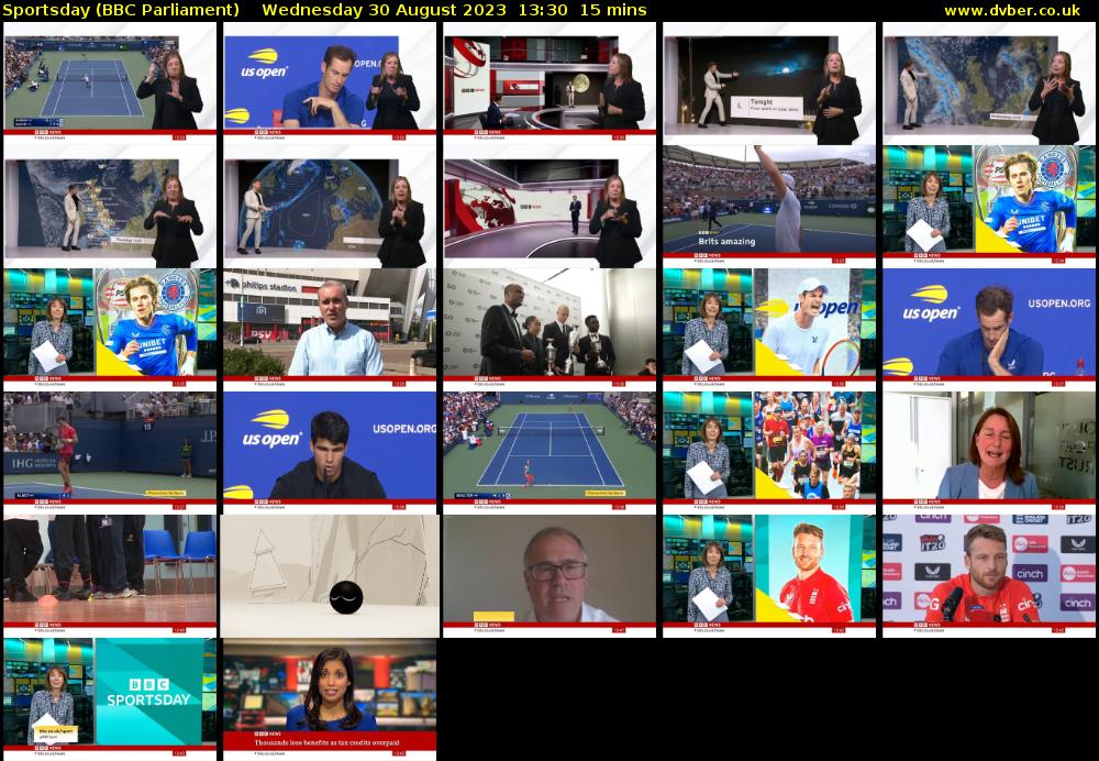 Sportsday (BBC Parliament) Wednesday 30 August 2023 13:30 - 13:45
