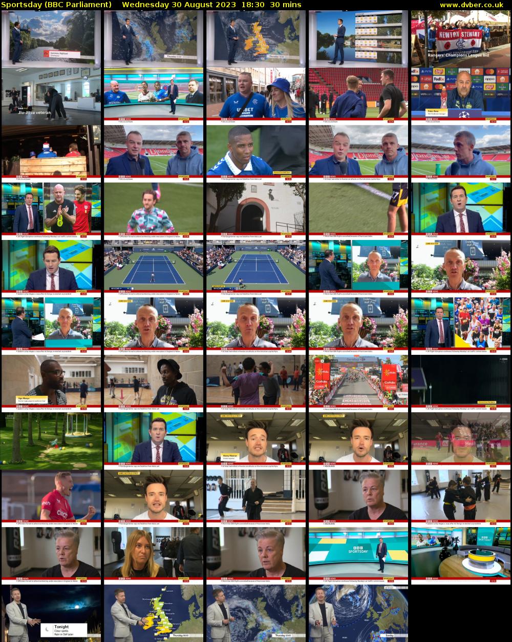 Sportsday (BBC Parliament) Wednesday 30 August 2023 18:30 - 19:00