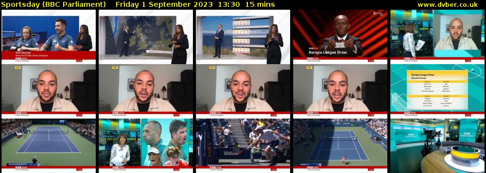 Sportsday (BBC Parliament) Friday 1 September 2023 13:30 - 13:45