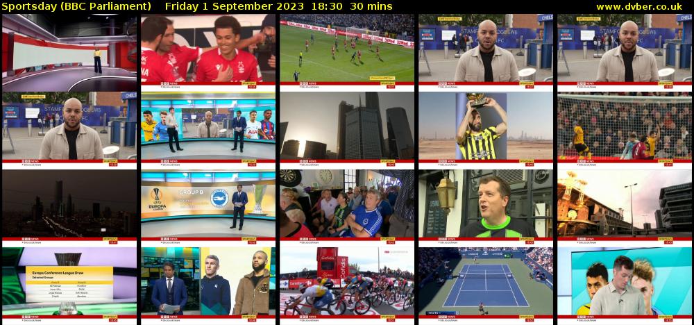 Sportsday (BBC Parliament) Friday 1 September 2023 18:30 - 19:00