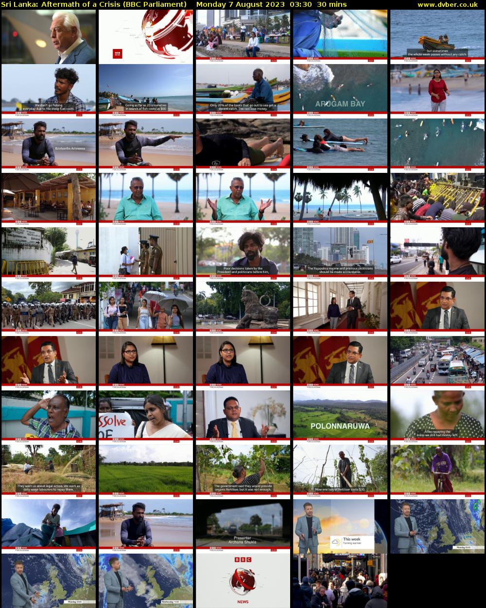 Sri Lanka: Aftermath of a Crisis (BBC Parliament) Monday 7 August 2023 03:30 - 04:00