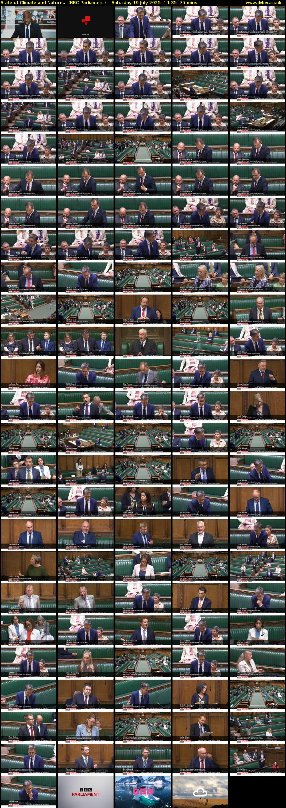 State of Climate and Nature... (BBC Parliament) Saturday 19 July 2025 14:35 - 15:50