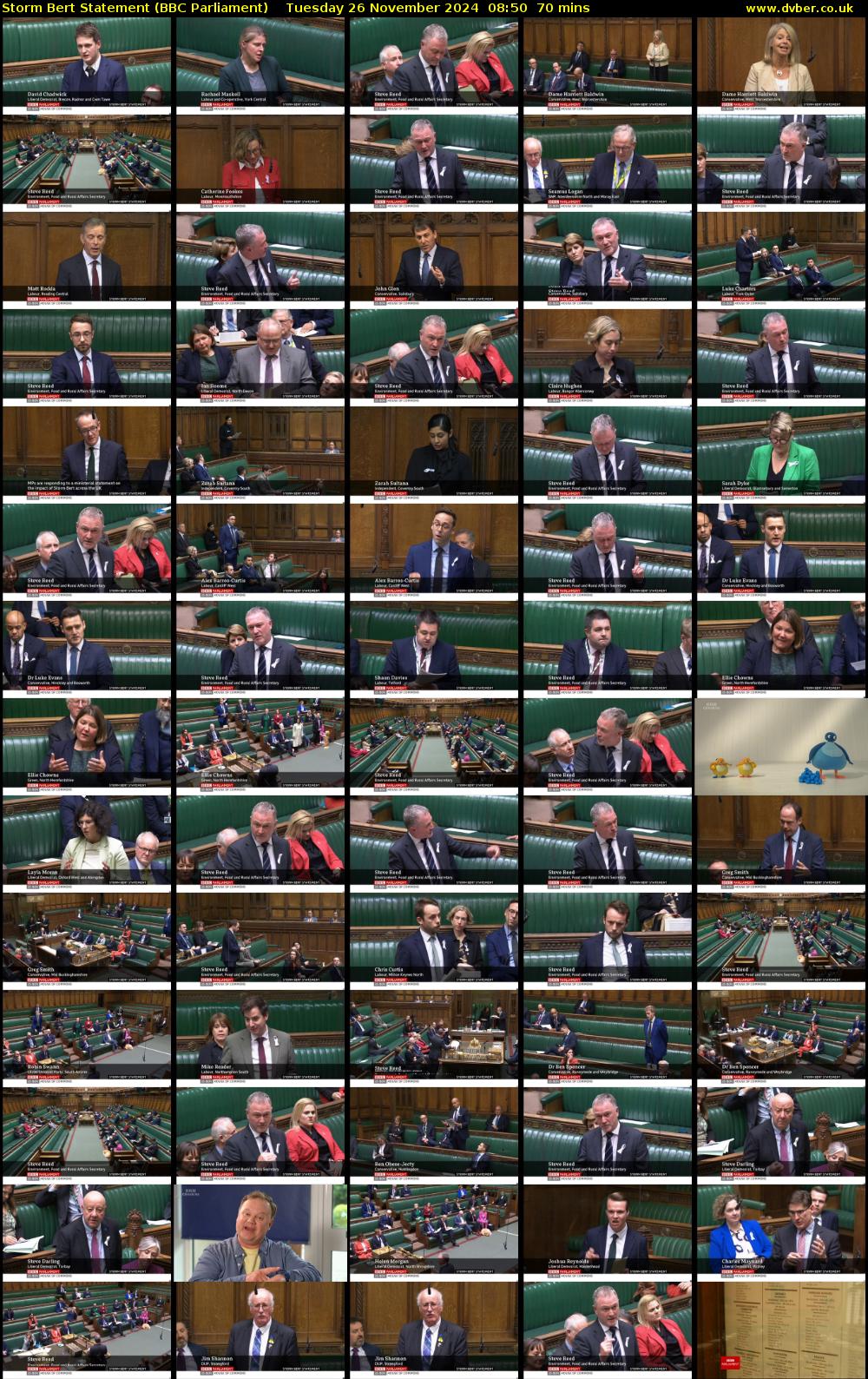 Storm Bert Statement (BBC Parliament) Tuesday 26 November 2024 08:50 - 10:00