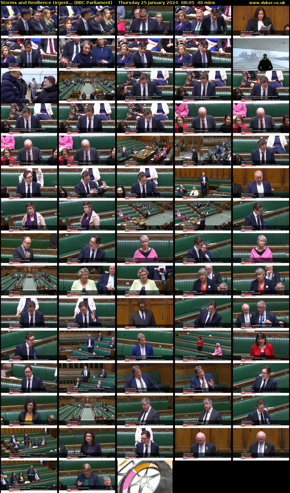 Storms and Resilience Urgent... (BBC Parliament) Thursday 25 January 2024 08:05 - 08:45
