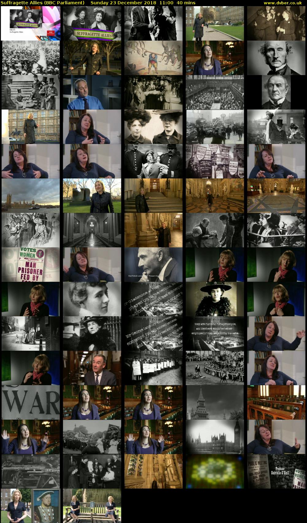 Suffragette Allies (BBC Parliament) Sunday 23 December 2018 11:00 - 11:40