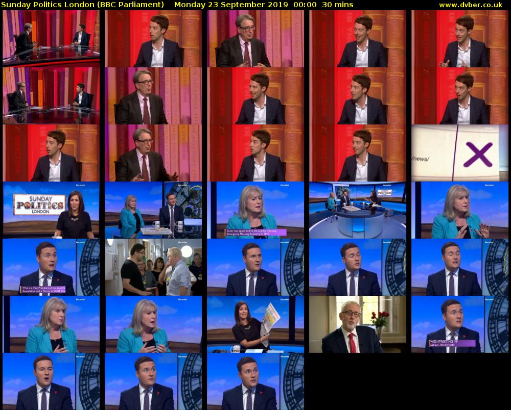 Sunday Politics London (BBC Parliament) Monday 23 September 2019 00:00 - 00:30