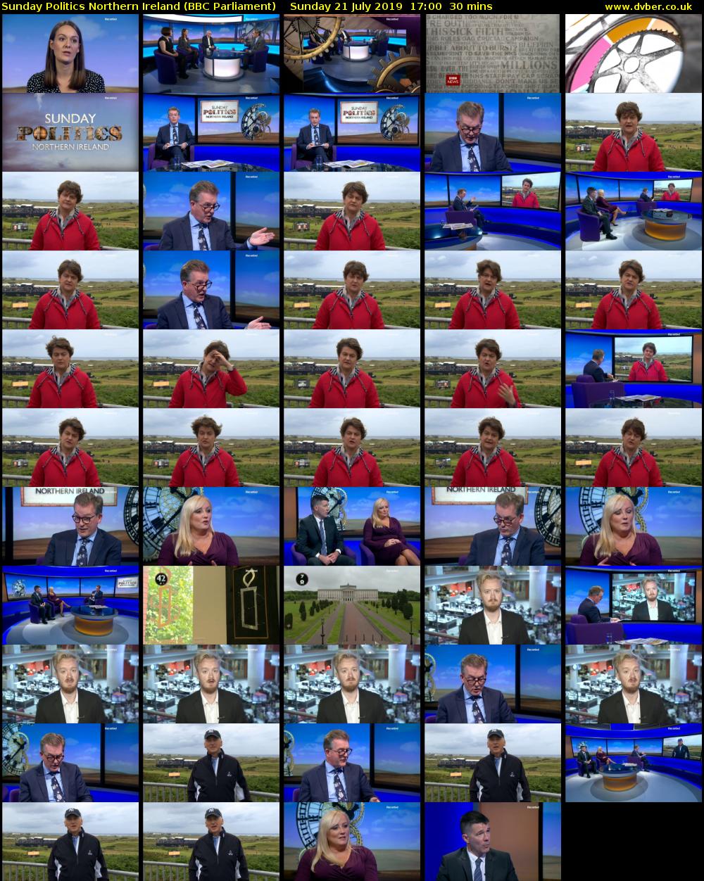Sunday Politics Northern Ireland (BBC Parliament) Sunday 21 July 2019 17:00 - 17:30