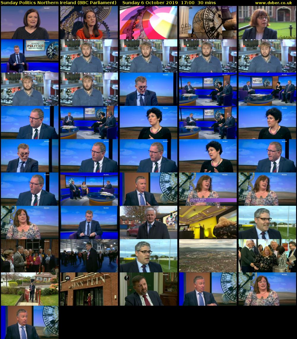 Sunday Politics Northern Ireland (BBC Parliament) Sunday 6 October 2019 17:00 - 17:30