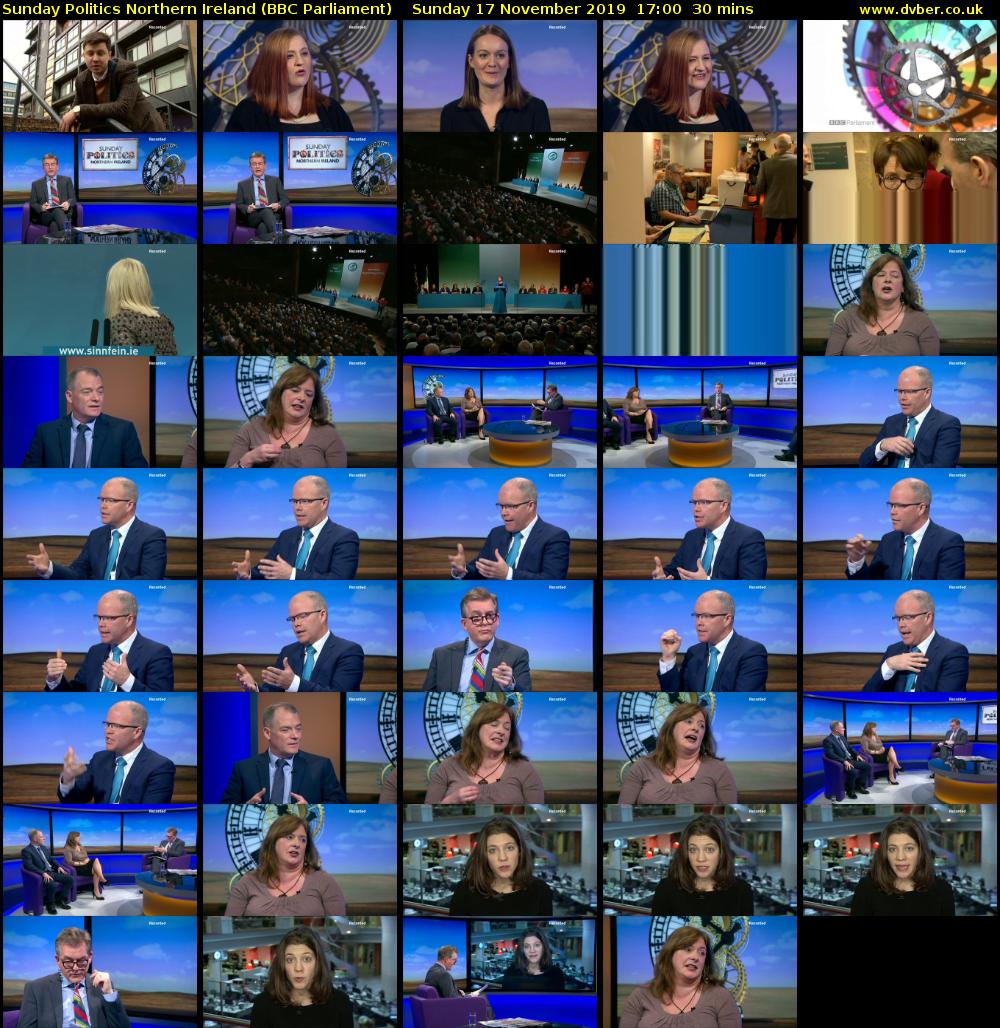 Sunday Politics Northern Ireland (BBC Parliament) Sunday 17 November 2019 17:00 - 17:30