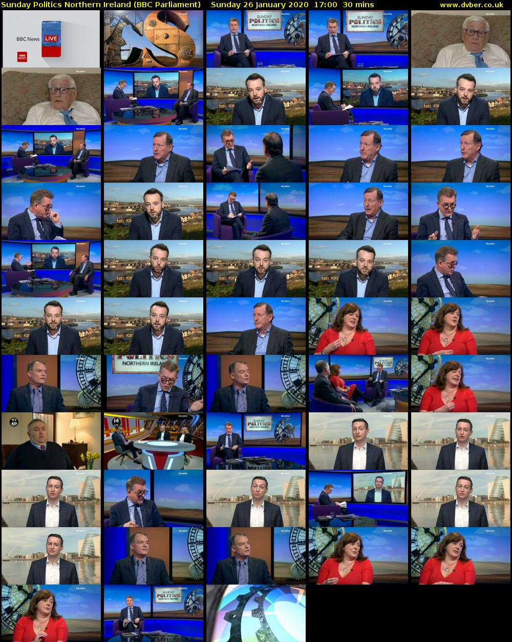 Sunday Politics Northern Ireland (BBC Parliament) Sunday 26 January 2020 17:00 - 17:30