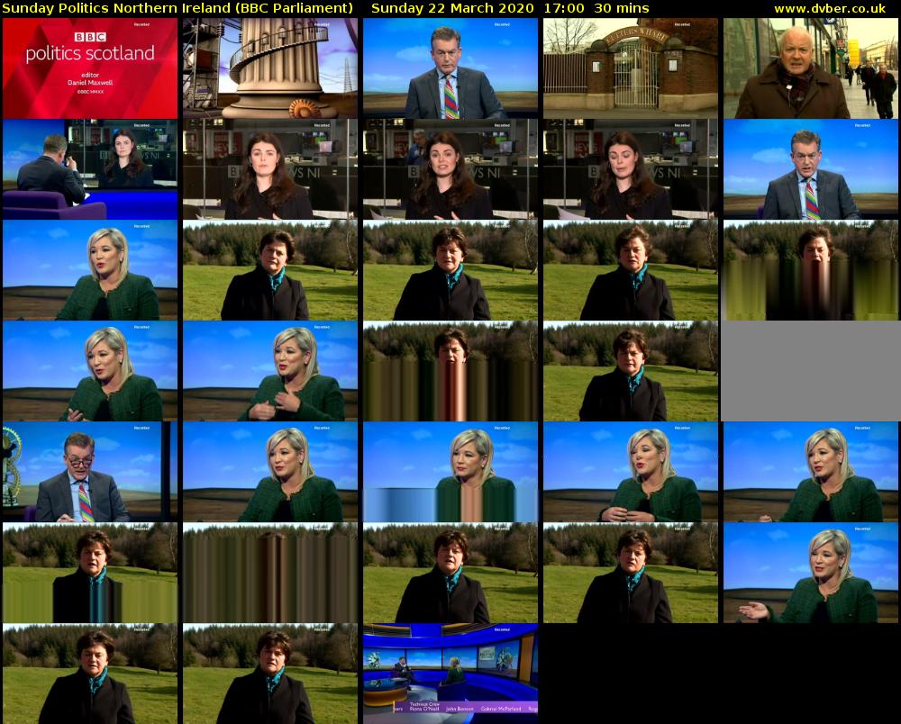 Sunday Politics Northern Ireland (BBC Parliament) Sunday 22 March 2020 17:00 - 17:30