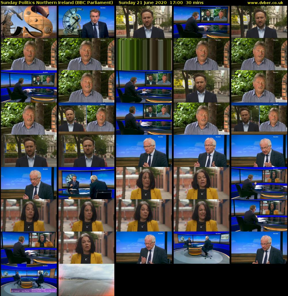 Sunday Politics Northern Ireland (BBC Parliament) Sunday 21 June 2020 17:00 - 17:30