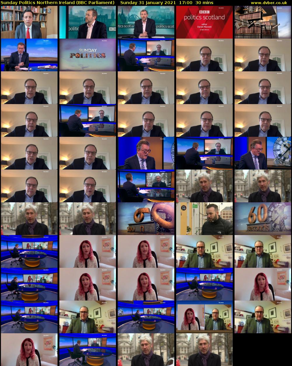 Sunday Politics Northern Ireland (BBC Parliament) Sunday 31 January 2021 17:00 - 17:30