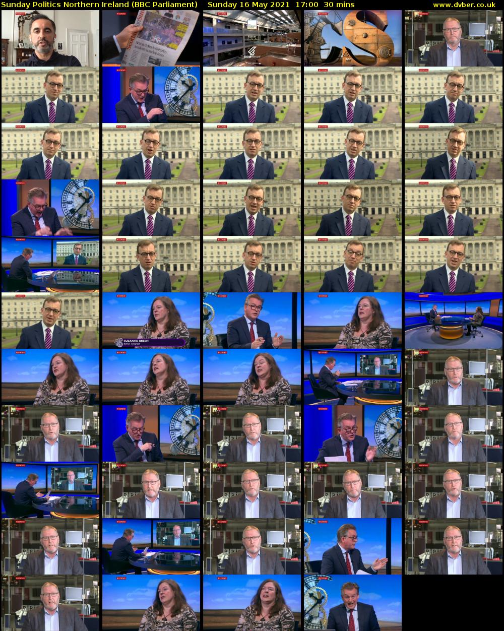 Sunday Politics Northern Ireland (BBC Parliament) Sunday 16 May 2021 17:00 - 17:30