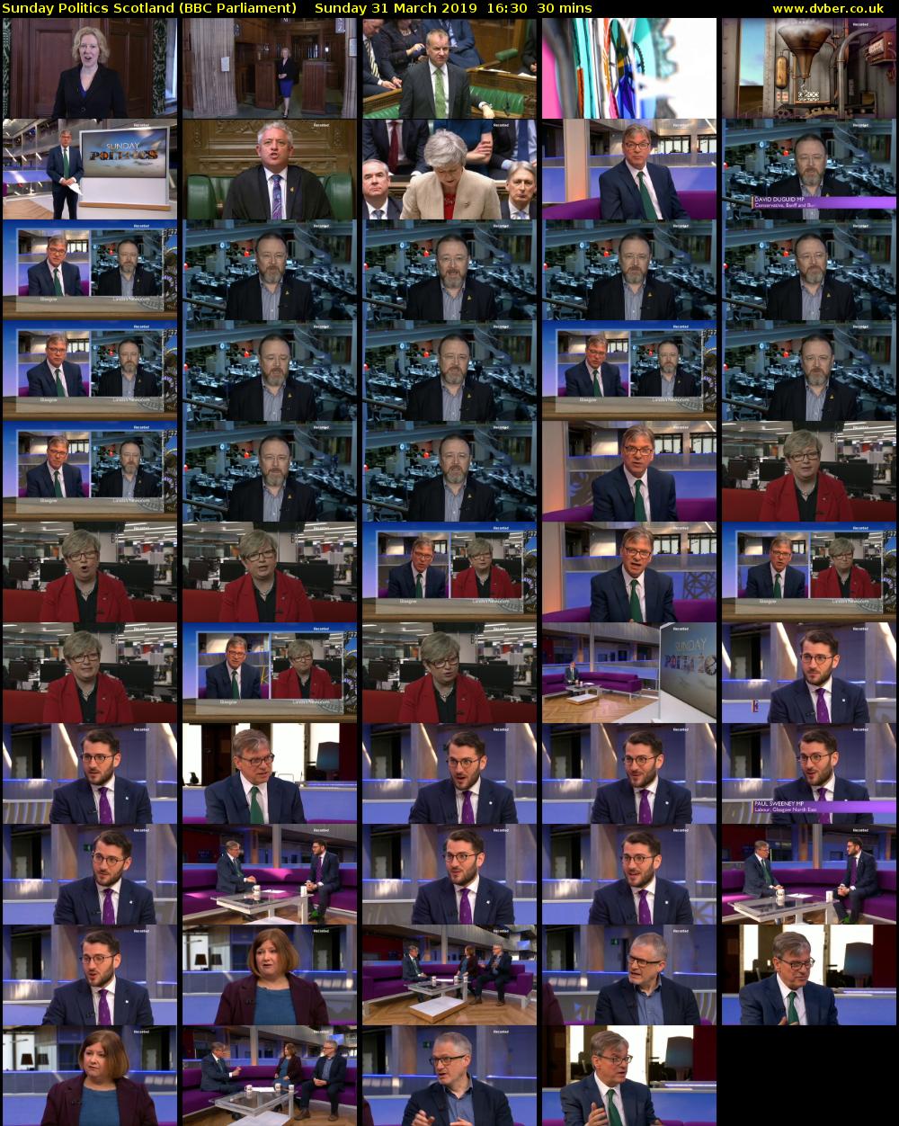 Sunday Politics Scotland (BBC Parliament) Sunday 31 March 2019 16:30 - 17:00