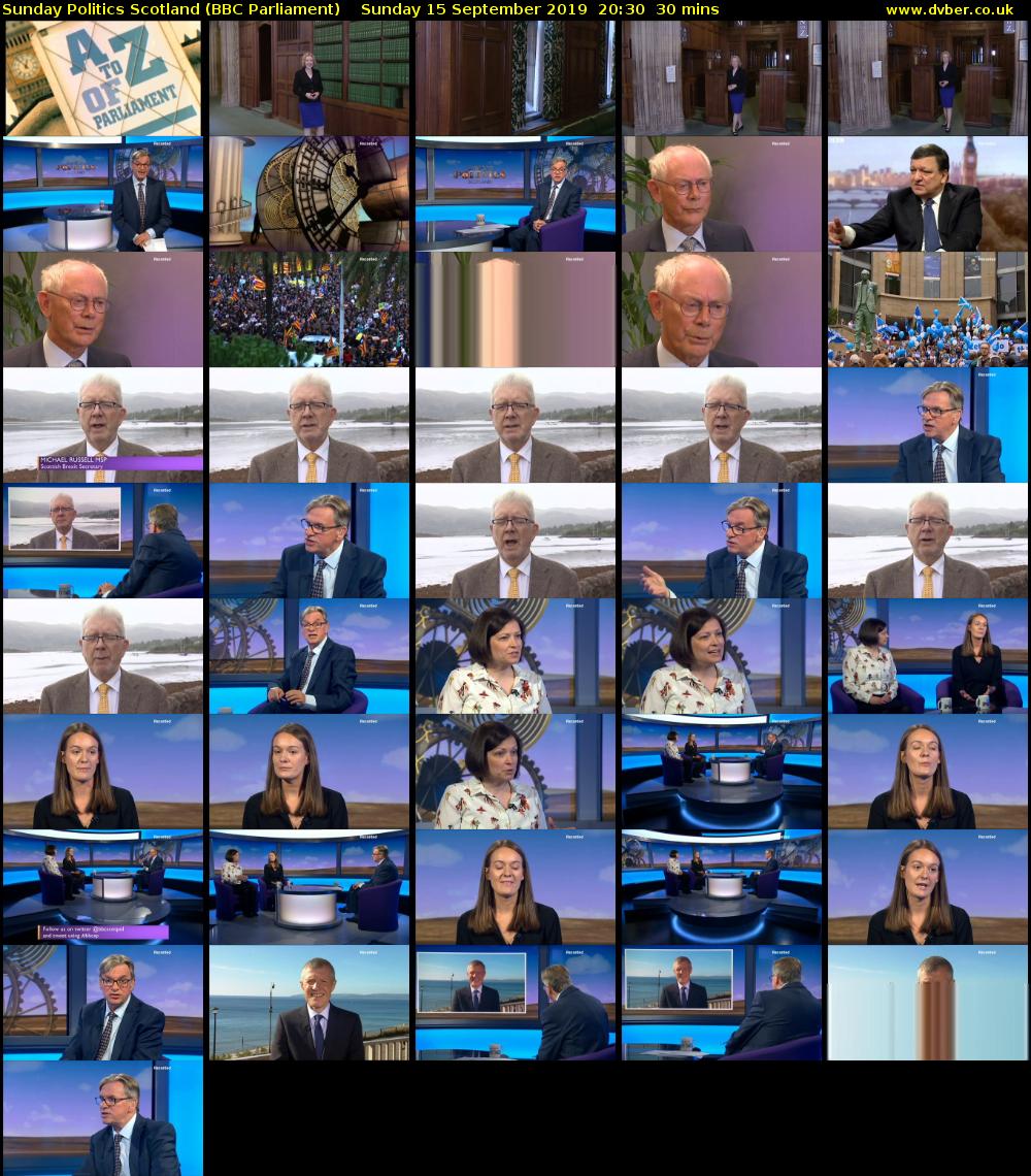 Sunday Politics Scotland (BBC Parliament) Sunday 15 September 2019 20:30 - 21:00