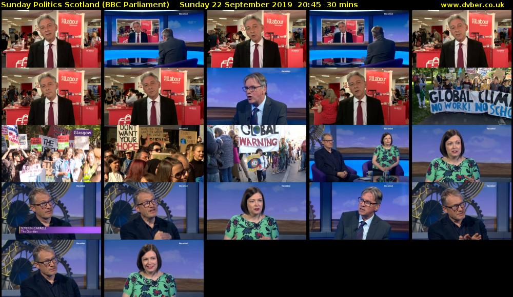 Sunday Politics Scotland (BBC Parliament) Sunday 22 September 2019 20:45 - 21:15