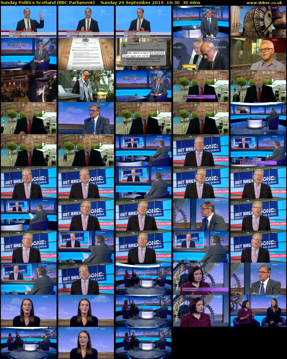 Sunday Politics Scotland (BBC Parliament) Sunday 29 September 2019 16:30 - 17:00
