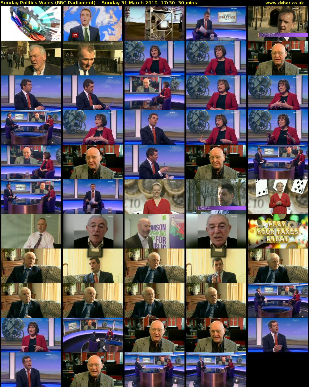 Sunday Politics Wales (BBC Parliament) Sunday 31 March 2019 17:30 - 18:00