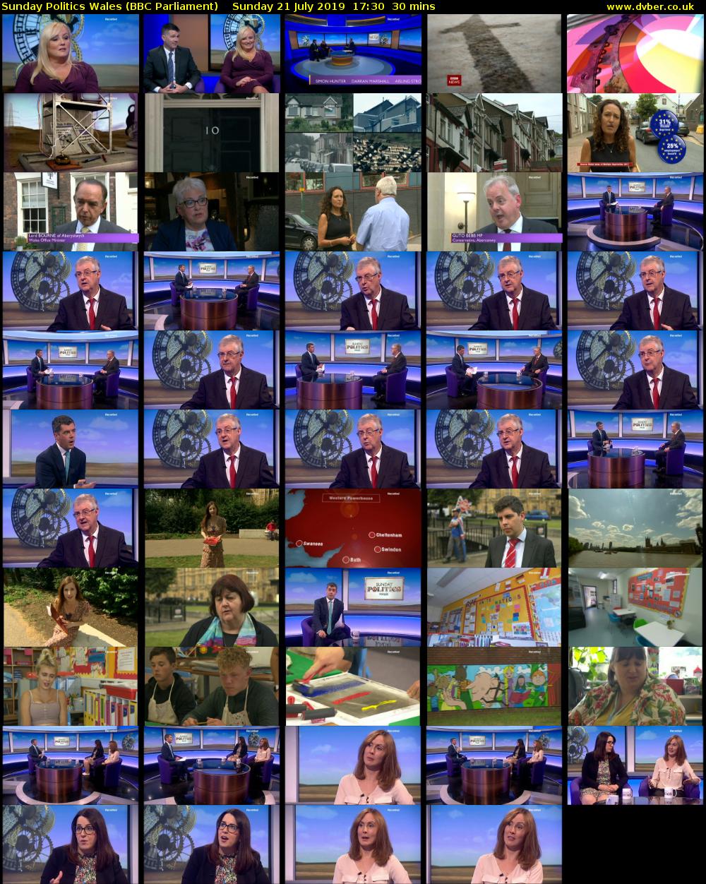 Sunday Politics Wales (BBC Parliament) Sunday 21 July 2019 17:30 - 18:00