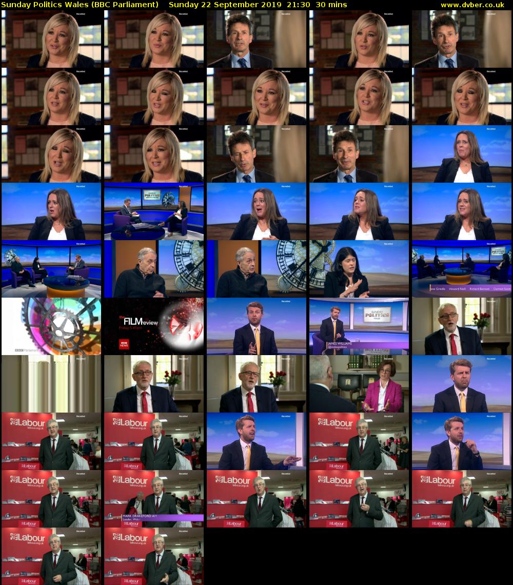 Sunday Politics Wales (BBC Parliament) Sunday 22 September 2019 21:30 - 22:00