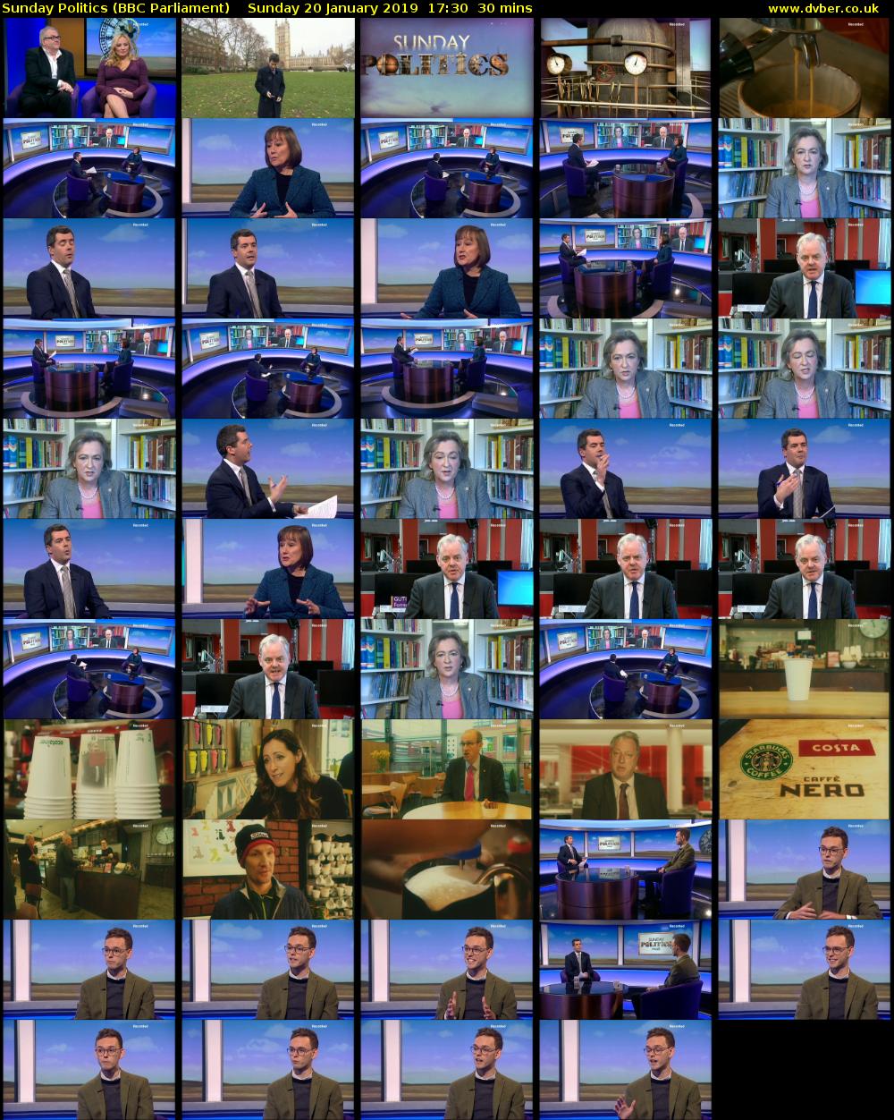 Sunday Politics (BBC Parliament) Sunday 20 January 2019 17:30 - 18:00