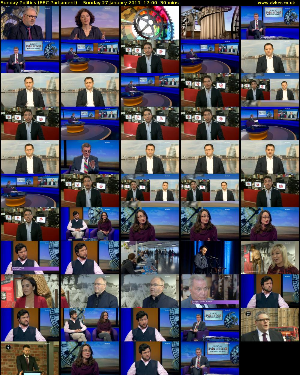 Sunday Politics (BBC Parliament) Sunday 27 January 2019 17:00 - 17:30