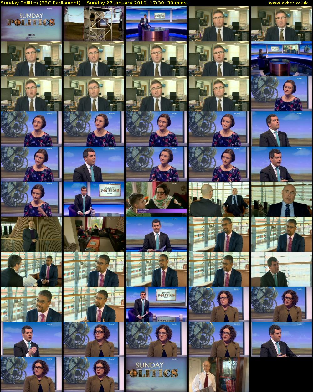 Sunday Politics (BBC Parliament) Sunday 27 January 2019 17:30 - 18:00