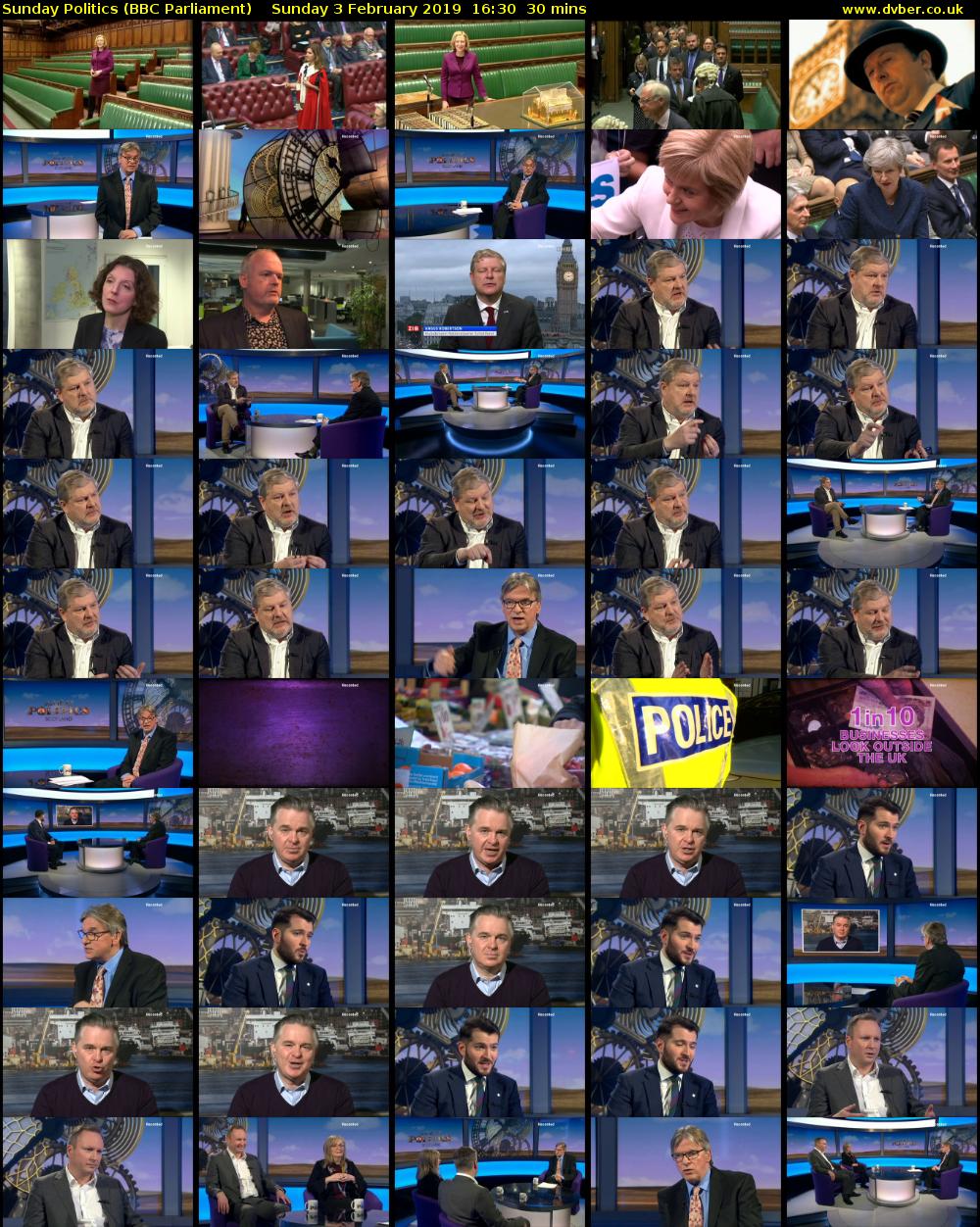 Sunday Politics (BBC Parliament) Sunday 3 February 2019 16:30 - 17:00