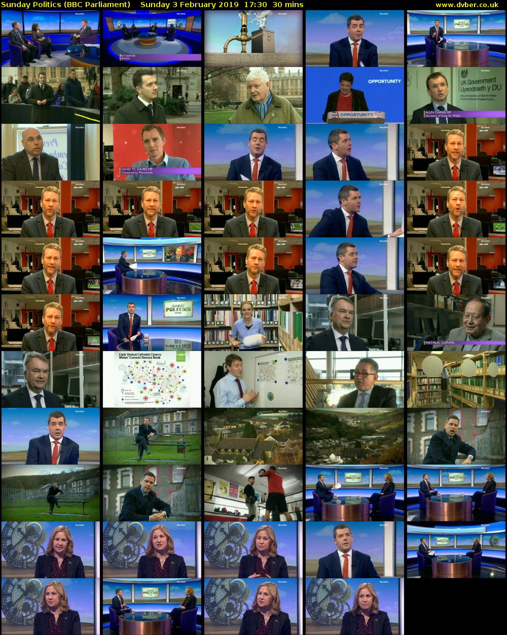 Sunday Politics (BBC Parliament) Sunday 3 February 2019 17:30 - 18:00
