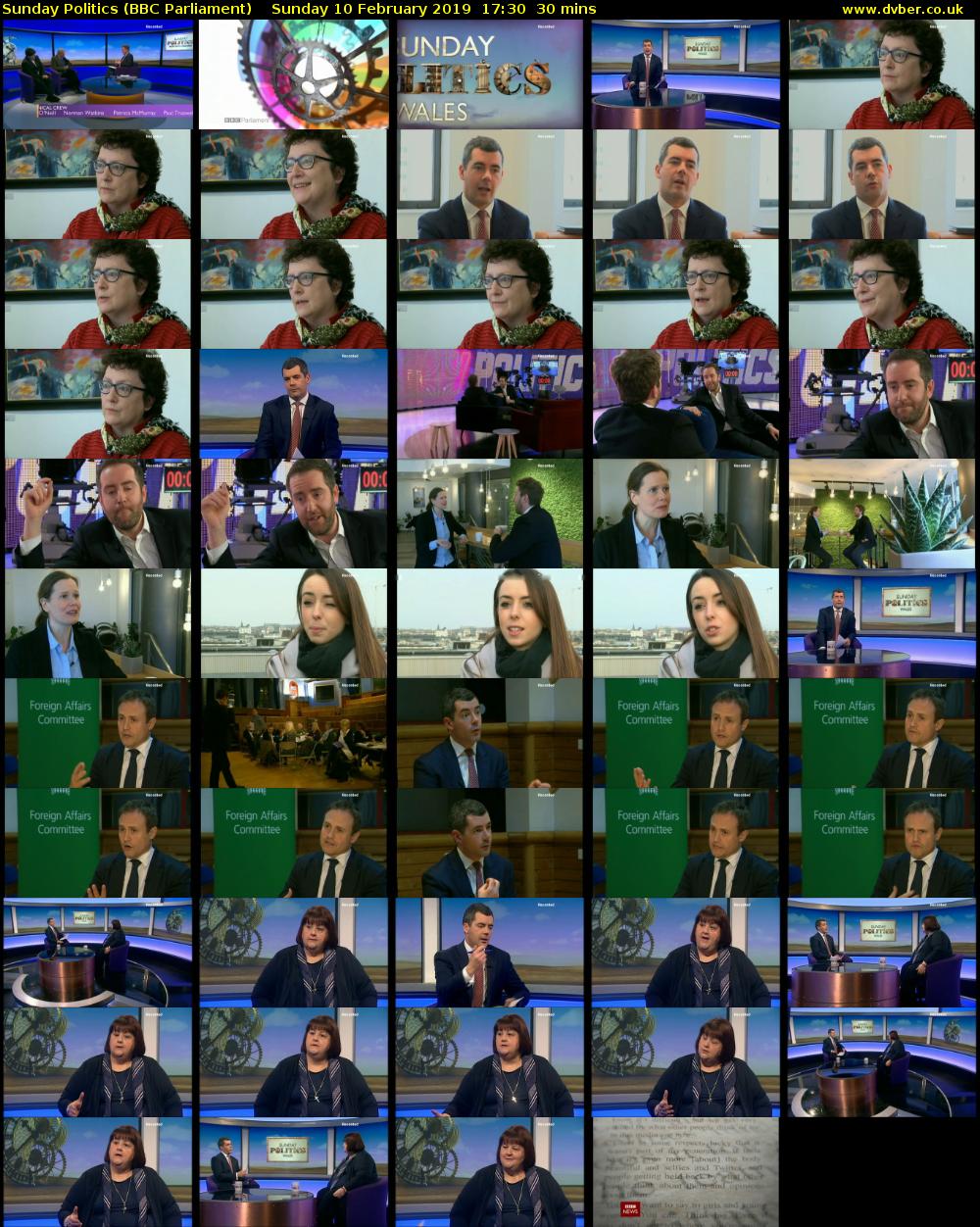 Sunday Politics (BBC Parliament) Sunday 10 February 2019 17:30 - 18:00