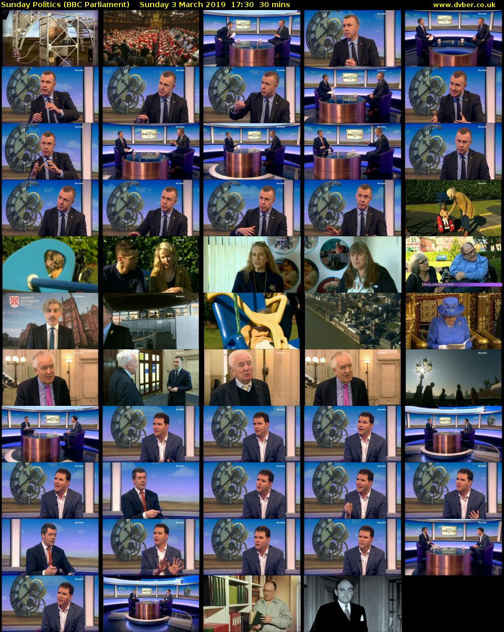 Sunday Politics (BBC Parliament) Sunday 3 March 2019 17:30 - 18:00