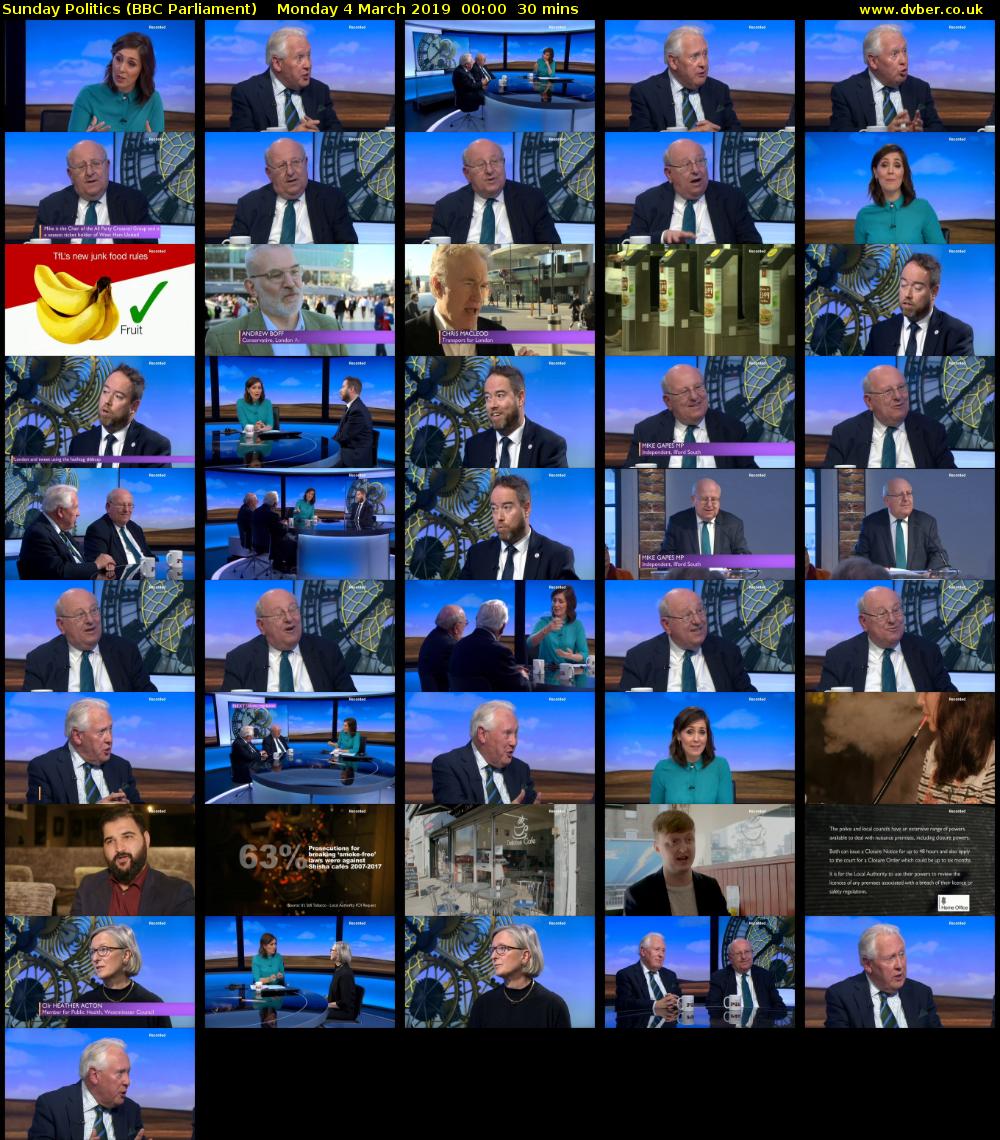 Sunday Politics (BBC Parliament) Monday 4 March 2019 00:00 - 00:30
