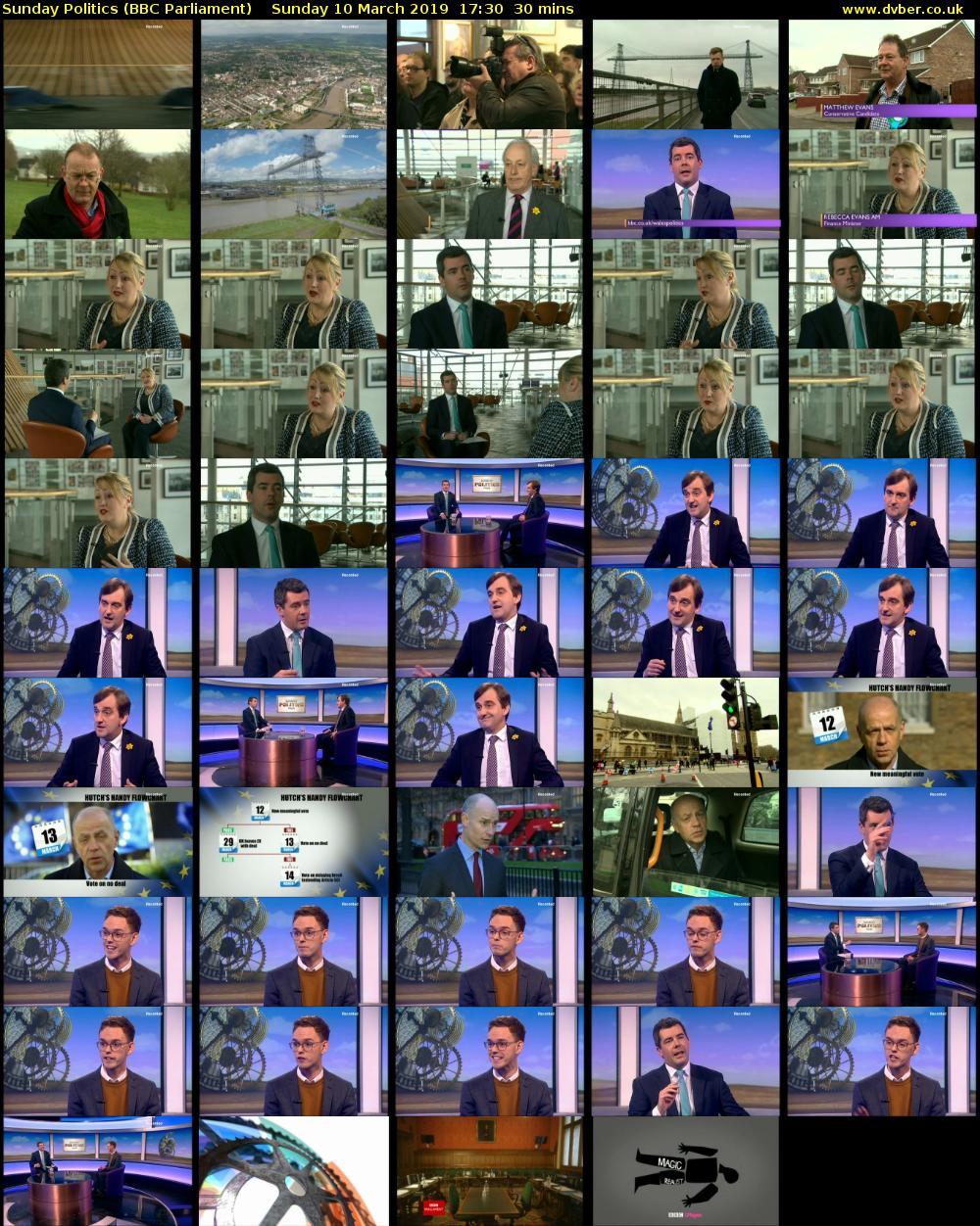 Sunday Politics (BBC Parliament) Sunday 10 March 2019 17:30 - 18:00