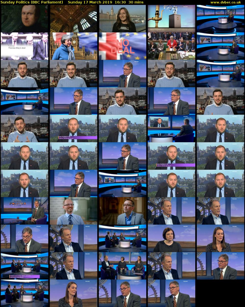 Sunday Politics (BBC Parliament) Sunday 17 March 2019 16:30 - 17:00